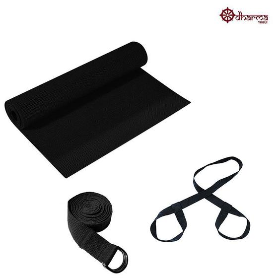 Imagem de Kit Yoga - Mat Premium Black+Alça+Cinto de alongamento