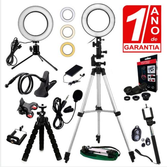 Kit Youtuber Profissional Ring Light Com 1 Ano De Garantia Menor preço em Kit Youtuber Profissional Ring Light Com 1 Ano De Garantia