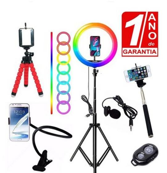 Imagem de Kit Youtuber Ring Light 26cm Tripé Vertical Suporte Lapela