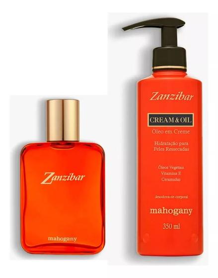 Imagem de Kit Zanzibar Mahogany Perfume 100ml e Oleo em Creme 350ml