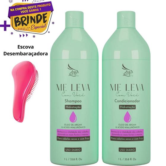 Imagem de Kit Zap Me Leva Com Você Shampoo + Condicionador Hidratação Óleo de Argan & Ácido Hialurônico