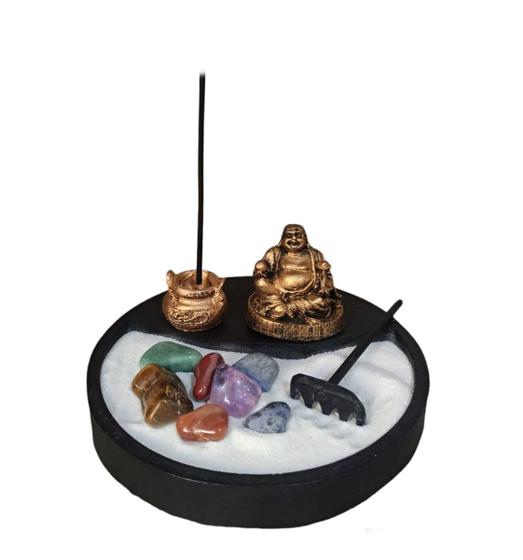 Imagem de Kit Zen Redondo C/ Buda Chines e Incensario Miniatura