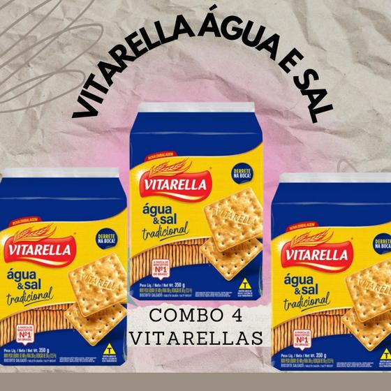 Imagem de Kit06 Unidades - Bolacha Águá e Sal Vitarella 350G