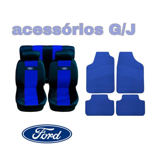 Imagem de kit1 azul/capa nylon+acessório p Ford Ka 2007