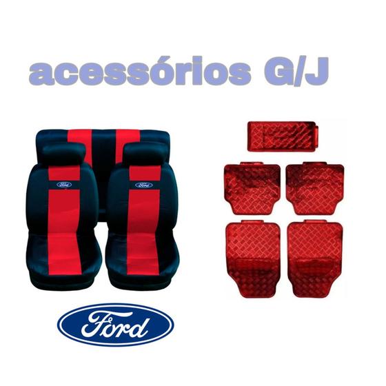 Imagem de kit1 vermelho/capa nylon+acessório p Ford Ka 2005