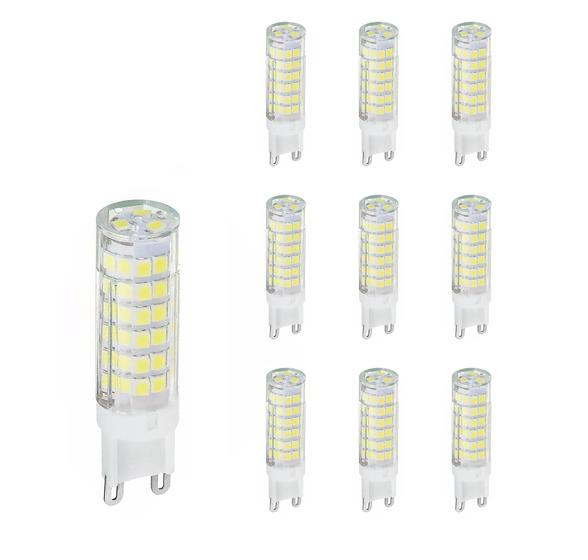 Kit10 Lâmpada Led Halopim G9 7w Lustres E Pendentes Bivolt - BRANCO FRIO - GOLDENSKY