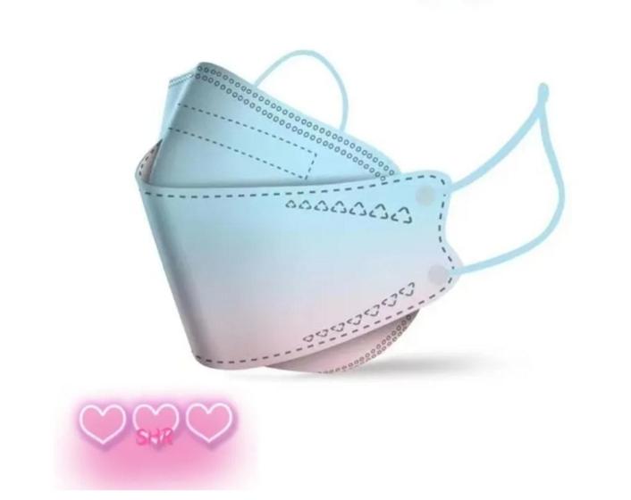 Imagem de Kit10 Mascara Kn95 3d Confortável Com Clipe Nasal 4 Camadas