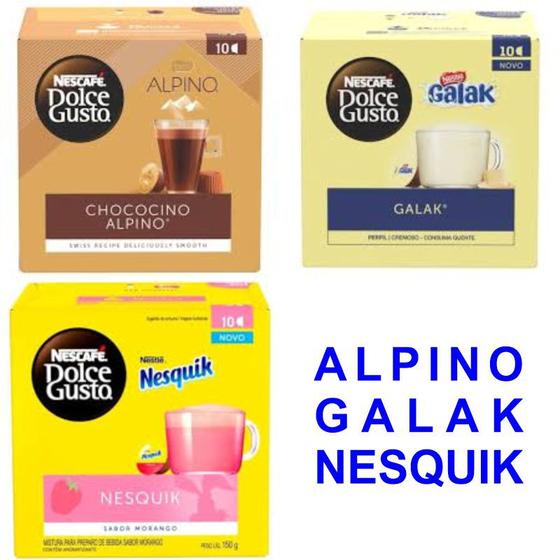 Imagem de KIT30 Cápsula Nescafé Dolce Gusto NESQUICK - GALAK - ALPINO