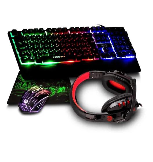 Kit4 Em 1 Teclado Mouse Mousepad Fone Headset Game Jogo Gamer Jogador Profissional Menor preço em Kit4 Em 1 Teclado Mouse Mousepad Fone Headset Game Jogo Gamer Jogador Profissional