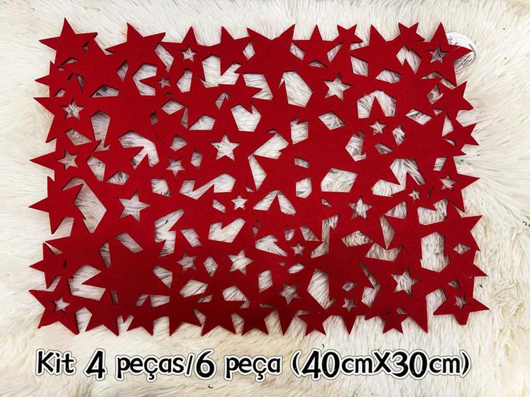 Imagem de Kit4 peças/6 peças Natal - Toalha Americana de Feltro Retangular Natalinos - 40x30cm
