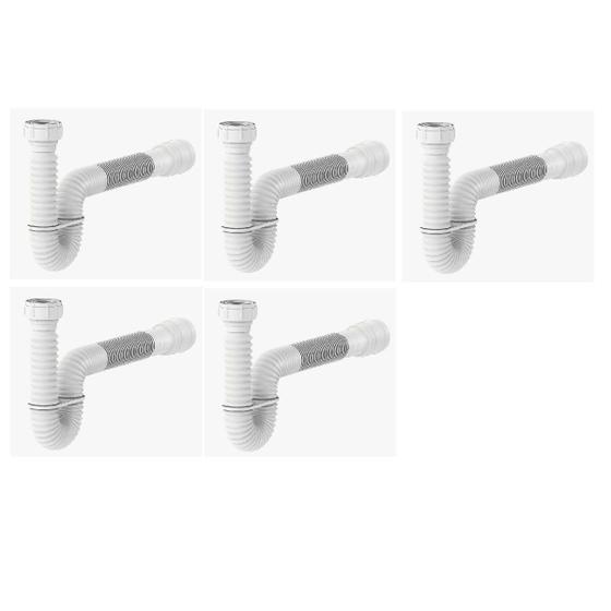 Imagem de Kit5pcs-Sifão Sanfonado Tubo Extensivo Universal Branco