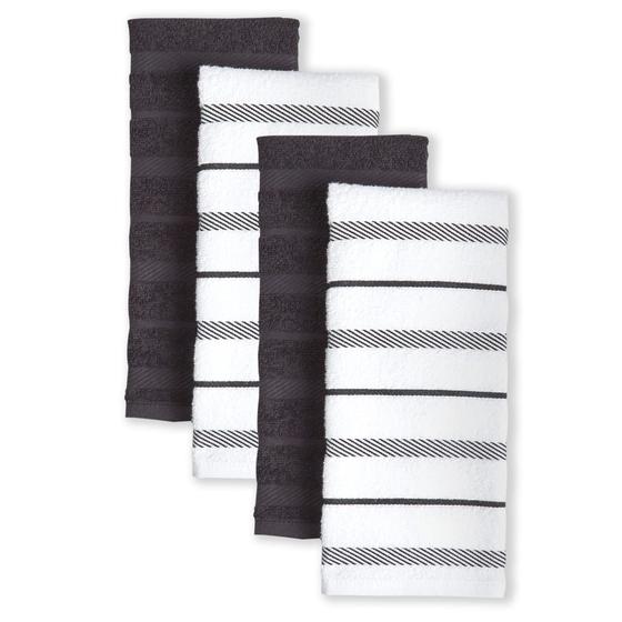 Imagem de KitchenAid Albany Kitchen Towel Set, Conjunto de 4, Contagem Preta 4