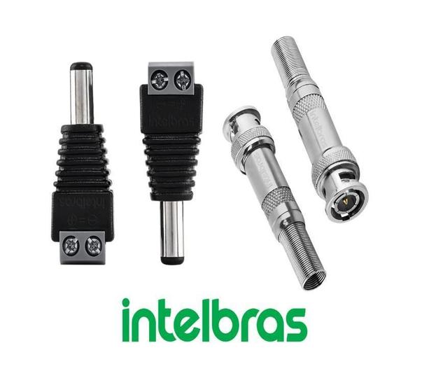 Imagem de Kits 20 Conector Bnc Com Mola + 10 P4 Com Borne Intelbras