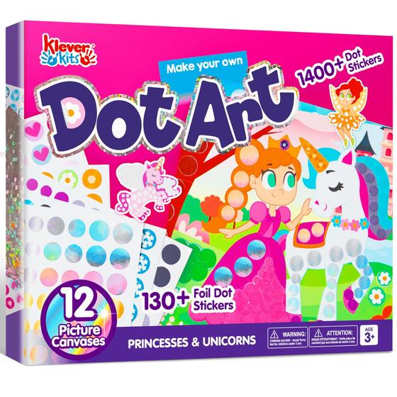 Imagem de Kits Dot Art Kit Klever para crianças de 3 a 7 anos com adesivos