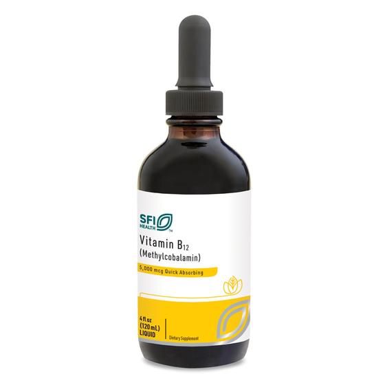 Imagem de Klaire Labs Vitamin B12 Liquid Drops 5mg - Humor e Suporte Cognitivo de 5000mcg Coenzima Ativa Metilcobalamina - Hipoalergênico (120 Porções, 4 Onças Fluidas)