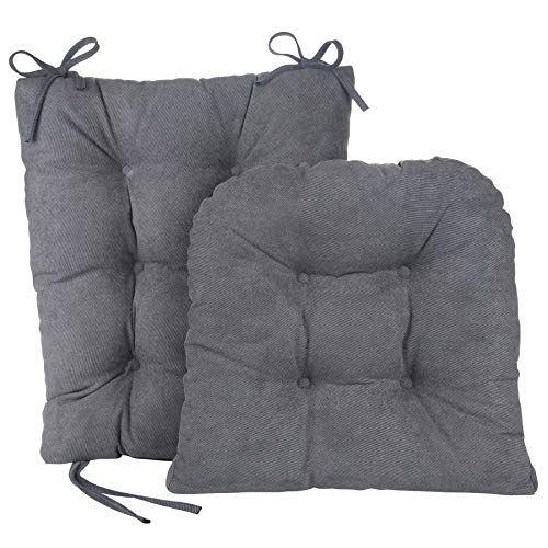 Imagem de Klear Vu Non-Slip Gripper Twillo Overstuffed Rocking Chair Cushion Set, Seat 17" x 17" e Seatback 21" x 17", Bluestone