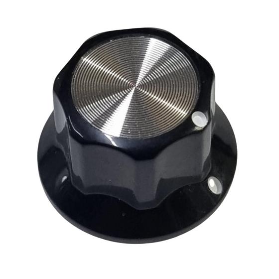 Imagem de Knob Estilo Moog Preto Aluminio Escovado Ronsani