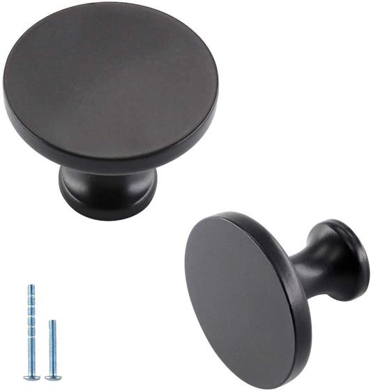 Imagem de Knob Homdiy Black Kitchen Knob, pacote com 30  preto fosco