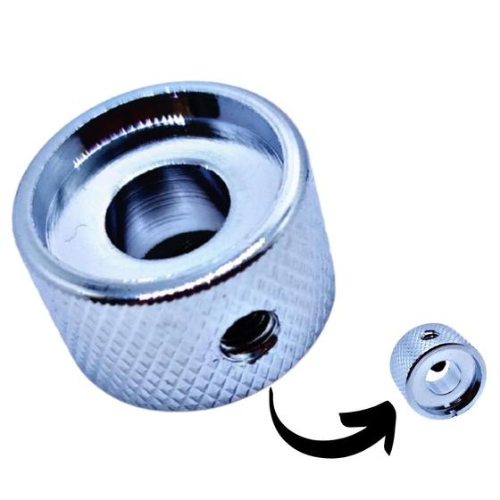 Imagem de Knob Metal Push Pull Medio Cromado Dolphin Unitario