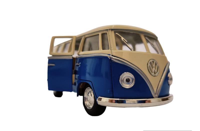 Imagem de Kombi Branca Miniatura De Ferro  De 1962 Volkswagen Van Escala 1:32