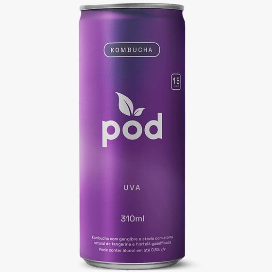 Imagem de Kombucha Sabor Uva Lata 310ml Pod Kombucha