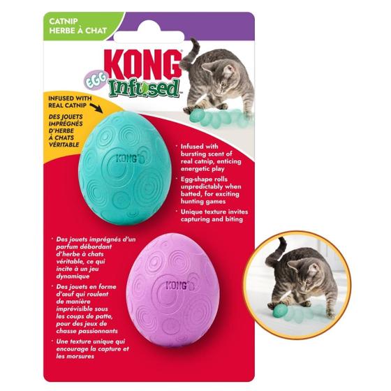 Imagem de Kong Eggs Infused Catnip Brinquedo Ovos com Catnip para Gatos 2 unidades
