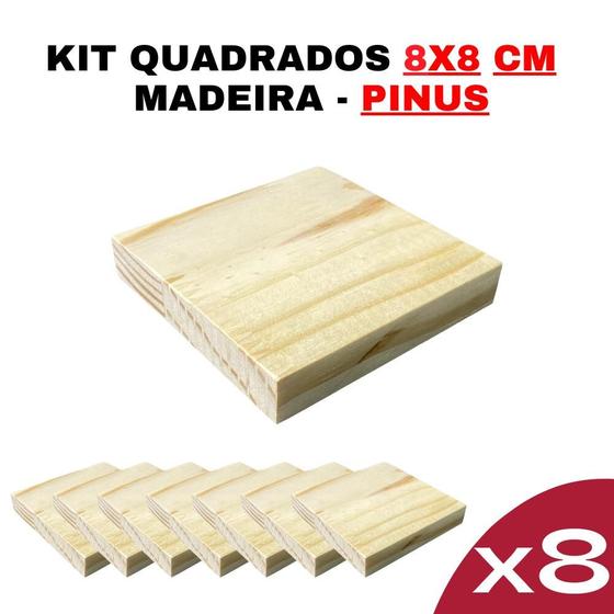 Imagem de Kt Formas Quadradas de Madeira 8x8cm 