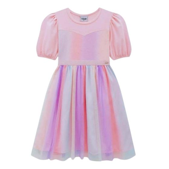 Imagem de Kukie Vestido Manga Curta Tule Colorido