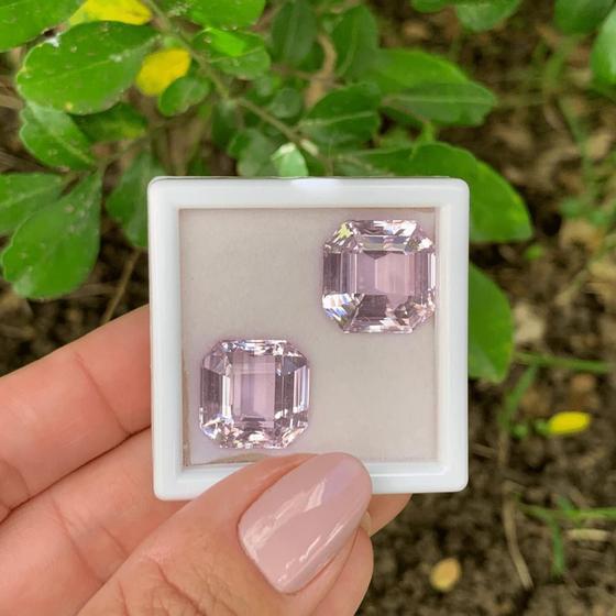 Imagem de Kunzita Pink Asscher Par 32,92ct