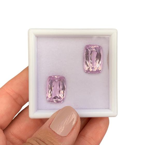 Imagem de Kunzita Rosa Cushion Baguete Par 26,52ct