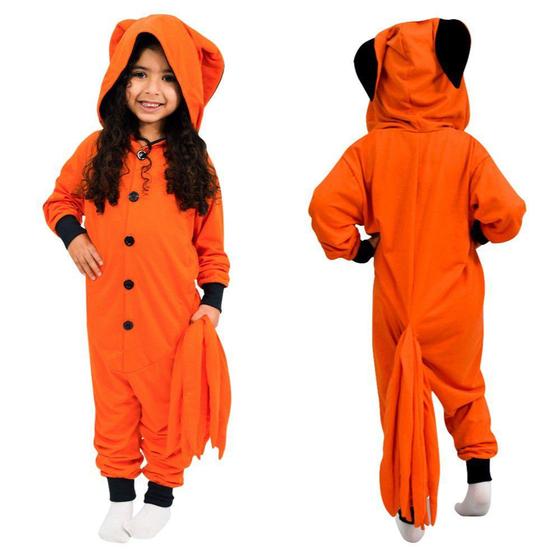 Imagem de Kurama Raposa 9 Caudas Kigurumi Macacão Pijama Roupa Fantasia Cosplay Verão Infantil Oficial Naruto