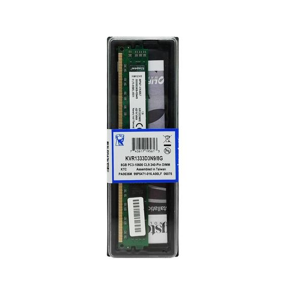 Imagem de KVR1333D3N9/8G - Memória de 8GB DIMM DDR3 1333Mhz para desktop
