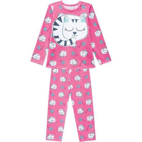 Imagem de Kyly Pijama Infantil Feminino Manga Longa 207527 Cor Pink