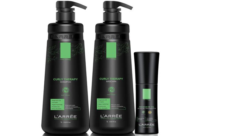 Imagem de L'arrëe Curly Therapy Shampoo e Máscara Reparação 1L + Óleo