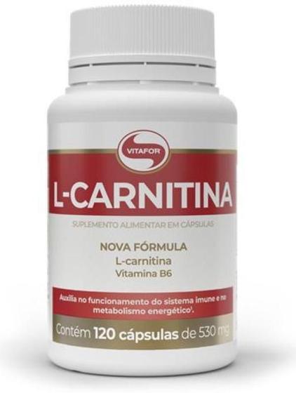 Imagem de L-Carnitina 100% Aminoácidos 530mg Vitafor 120 Cápsulas