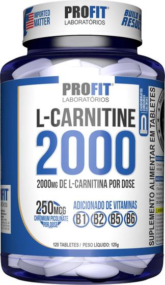 Imagem de L-carnitina 2000 Queimador Gordura 120 Tabletes Concentrados Profit Labs