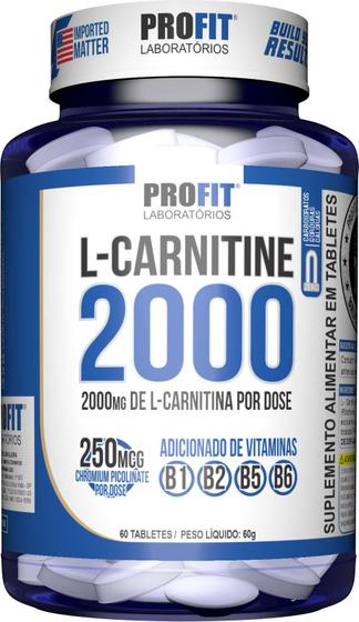 Imagem de L-carnitina 2000 Queimador Gordura 60 Tabletes Concentrados - Profit Labs