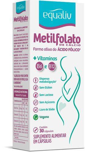 L-metilfolato De Cálcio, Ácido Fólico, Equaliv, B6 B12 30cps Menor preço em L-metilfolato De Cálcio, Ácido Fólico, Equaliv, B6 B12 30cps