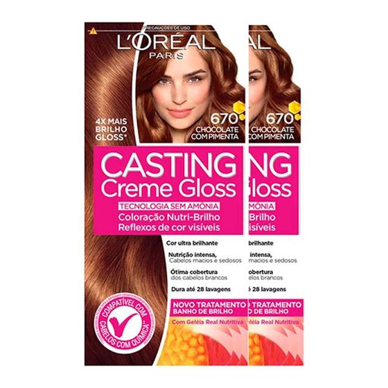 Imagem de L'Oréal Paris Coloração Casting Creme Gloss Kit - 670 Chocolate com Pimenta