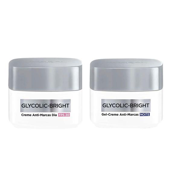 Imagem de L'Oréal Paris Glycolic Bright Kit  Gel Facial Creme Dia + Gel Facial Creme Noite