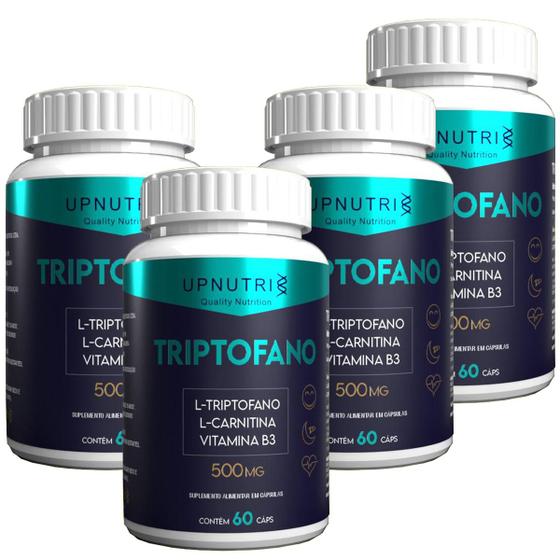 Imagem de L - triptofano L - carnetina Vit B3 500mg 60 Cáps Kit X4