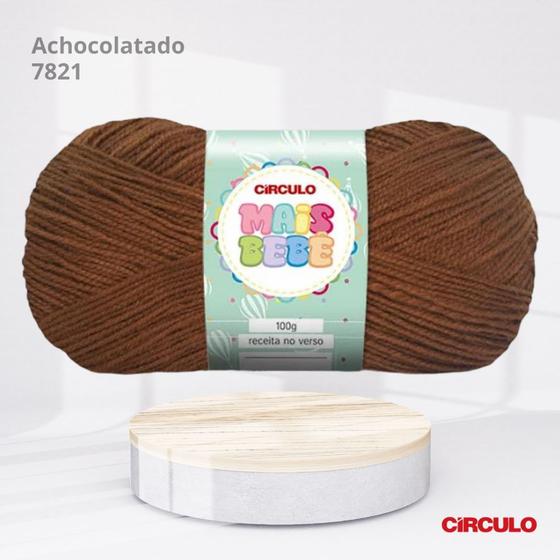 Imagem de Lã Mais Bebê Círculo 100g Cor Achocolatado 7821