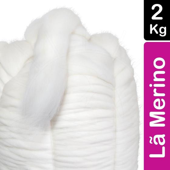 Imagem de Lã Merino Natural para Tricô Gigante - 2Kg