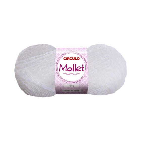 Imagem de lã Mollet Novelo 100g 200m 0010 BRANCO