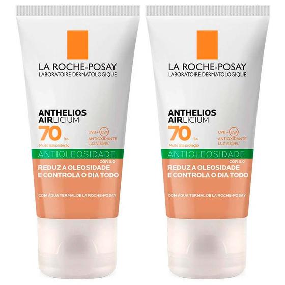 Imagem de La Roche-Posay Anthelios Airlicium Kit com 2 Unidades  Protetor Solar Facial Com Cor FPS70 3.0  40g