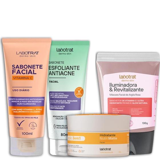 Imagem de Labotrat Sab Vitamina C 100g + Esf Antiacne 80ml + Hidra Nutri 100g + Masc Argila Rosa 130g