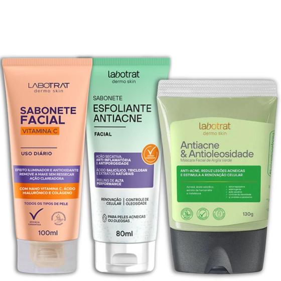 Imagem de Labotrat Sab Vitamina C 100g + Esf Antiacne 80ml + Masc Argila Verde 130g