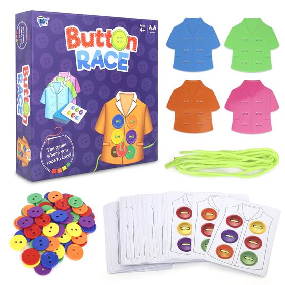 Imagem de Lacing Cards Sequence Game Point Games Button Race 4+ Years