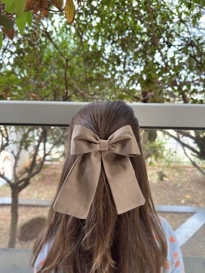 Imagem de Laço Para Cabelo Menina Infantil Adulto Artesanal Com Jacare