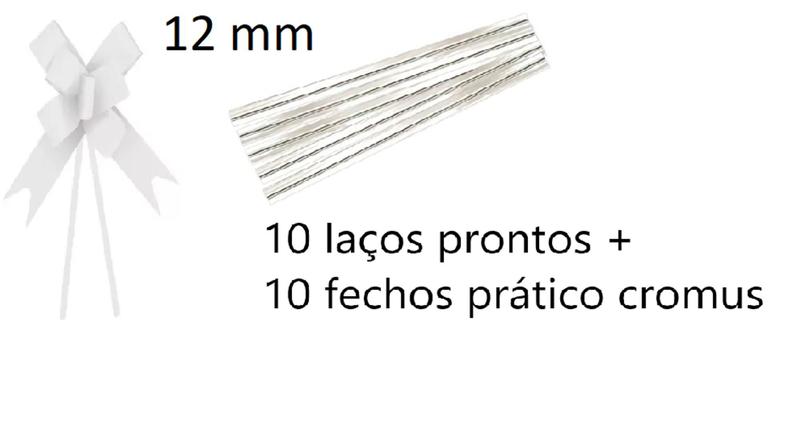 Imagem de Laço Pronto Liso 12 mm - 10 Unidades + Fecho prático Cromus